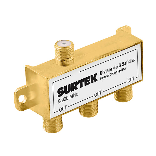 Paquete de 10 piezas de Divisor coaxial , 1 entrada 3 salidas Surtek