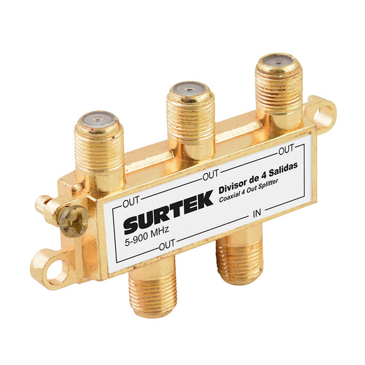 Paquete de 10 piezas de Divisor coaxial , 1 entrada 4 salidas Surtek