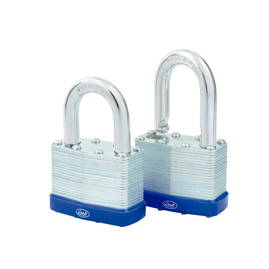 Juego de candados laminados 50 mm, llave estándar, 2 piezas Lock