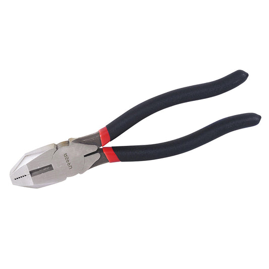 Pinza para electricista con mango rubber grip de 8-9/16" corte lateral Urrea