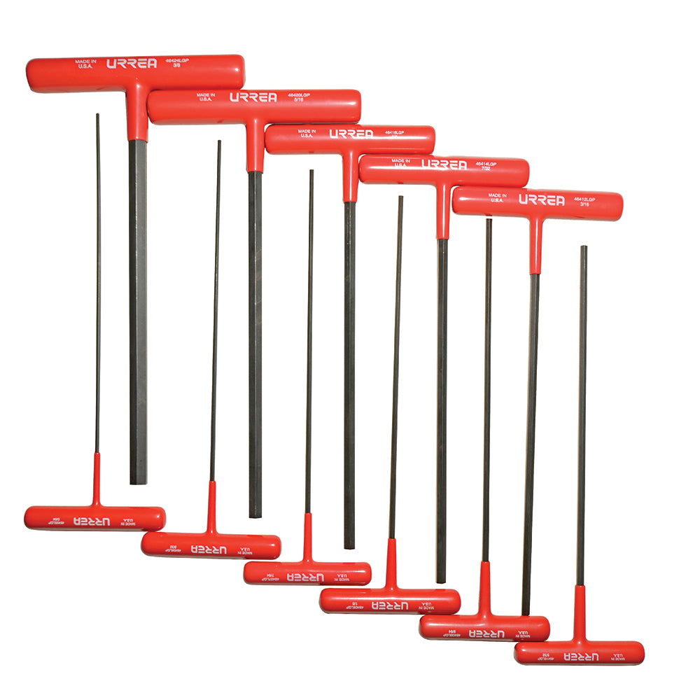 Juego de llaves hexagonales tipo "T" ergonómicas, en pulgadas, 11 piezas Urrea