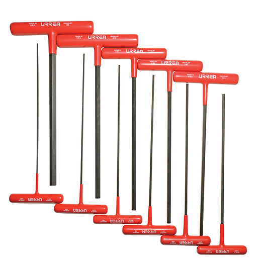 Juego de llaves hexagonales tipo "T" ergonómicas, en pulgadas, 11 piezas Urrea