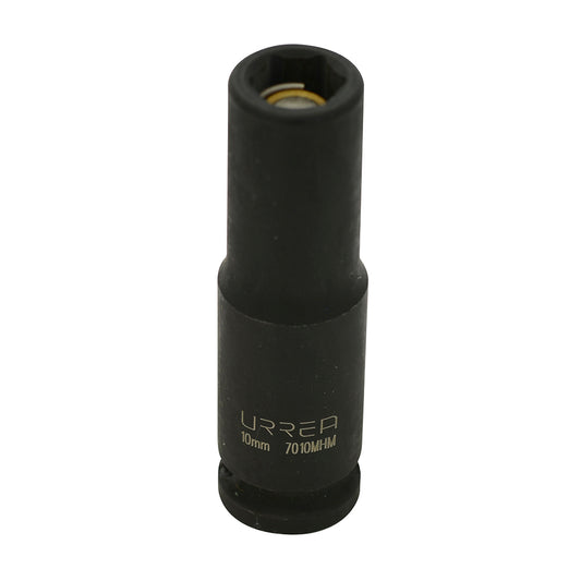 Paquete de 6 piezas de Dado de impacto largo con imán cuadro de 3/8", 6 puntas, métrico, 10 mm Urrea