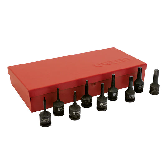 Juego de dados de impacto con punta Torx cuadro de 3/8", 9 piezas Urrea