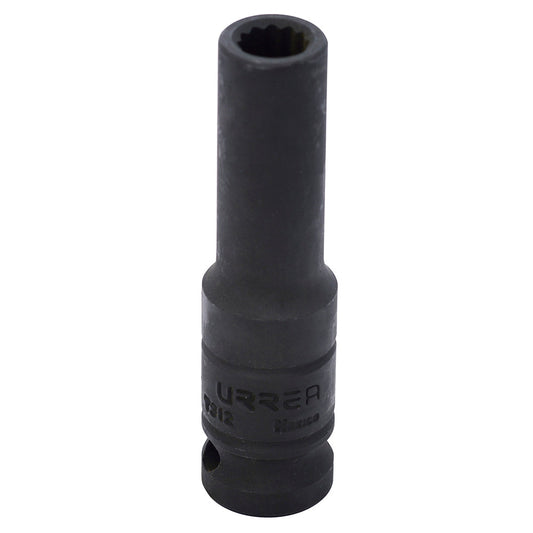 Paquete de 6 piezas de Dado de impacto largo cuadro de 1/2", 12 puntas, en pulgadas, 3/8" Urrea