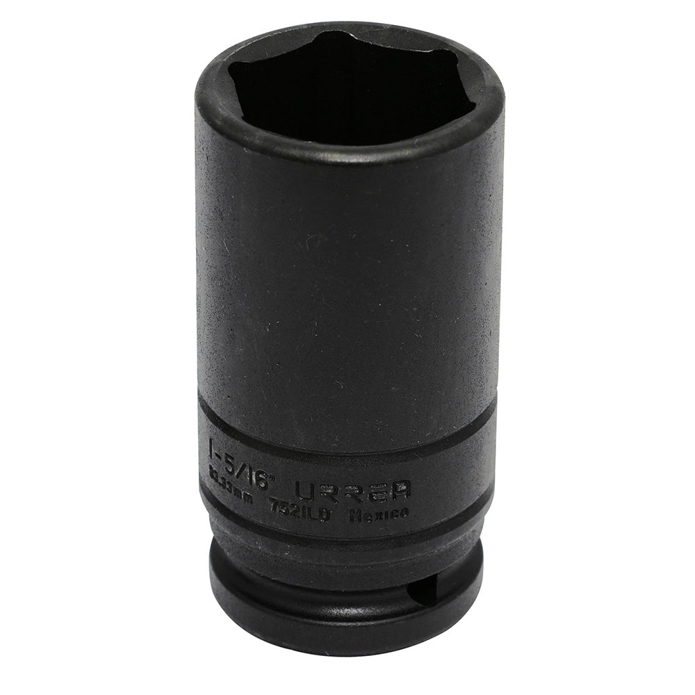 Dado de impacto largo pared delgada cuadro de 3/4", 6 puntas, en pulgadas, 1-5/16" Urrea