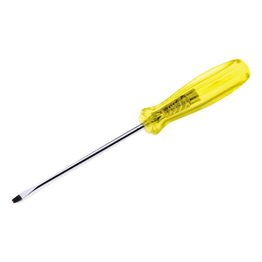 Paquete de 6 piezas de Destornillador con mango ámbar, punta plana barra redonda 1/4" x 4" Urrea