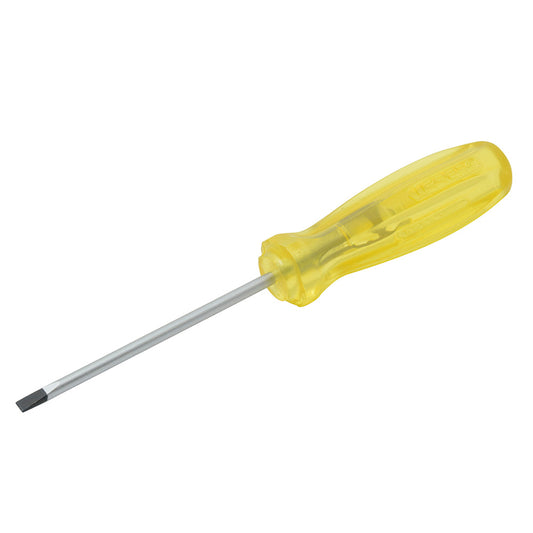 Paquete de 6 piezas de Destornillador con mango ámbar, punta cabinet barra redonda 1/8" x 4" Urrea