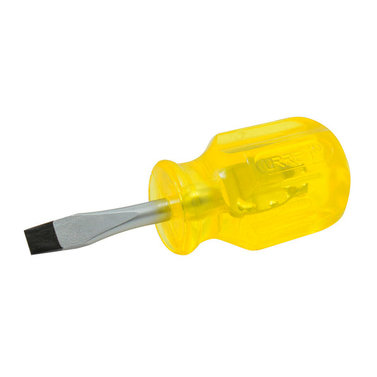 Paquete de 6 piezas de Destornillador con mango ámbar, punta plana tipo trompo barra redonda 1/4" x 1-1/2" Urrea