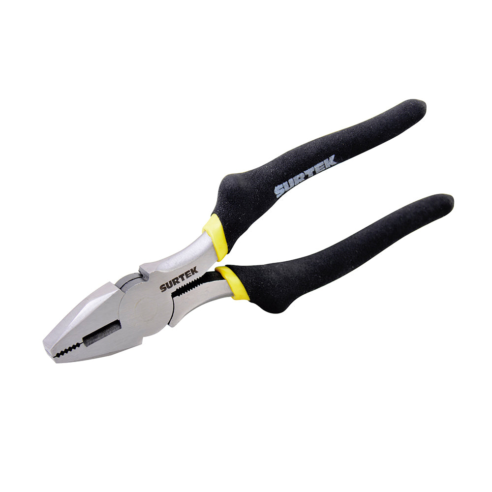 Pinza para electricista con mango rubber grip de 6", corte lateral Surtek