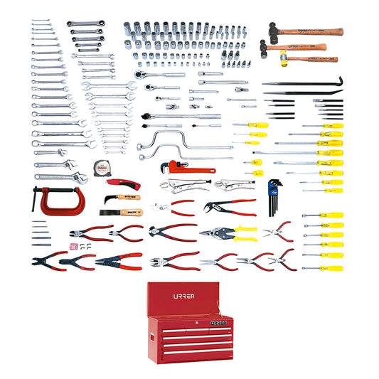 Juego intermedio industrial métrico 203 piezas, sin gabinete Urrea
