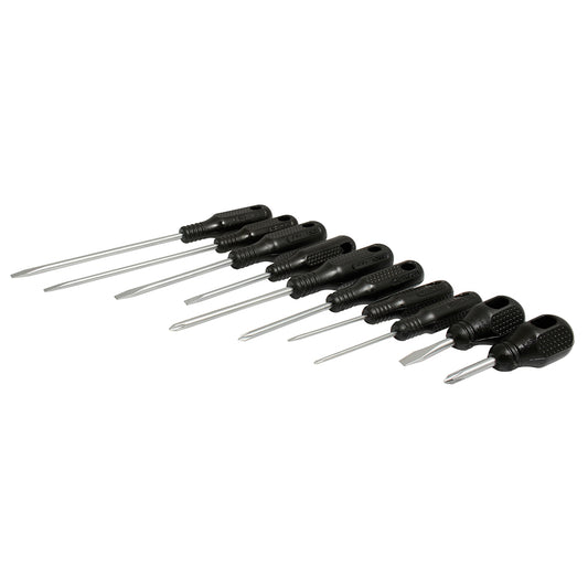 Juego de destornilladores con mango negro combinados, 10 piezas Foy