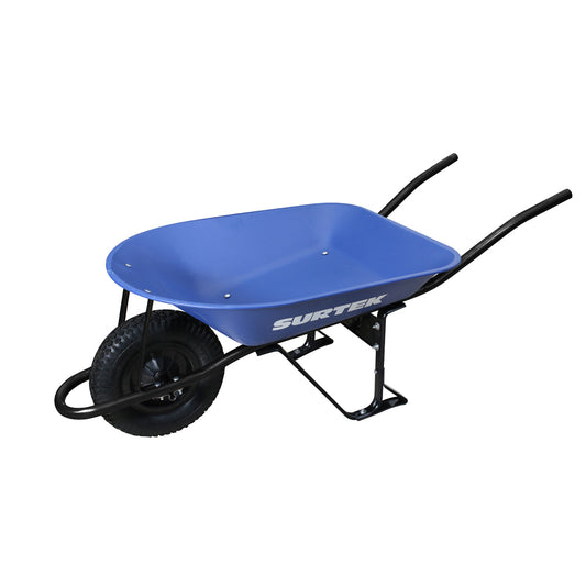 Paquete de 3 piezas de Carretilla reforzada con bastidor metálico 4 Ft3 llanta neumática reforzada de 4 capas Surtek