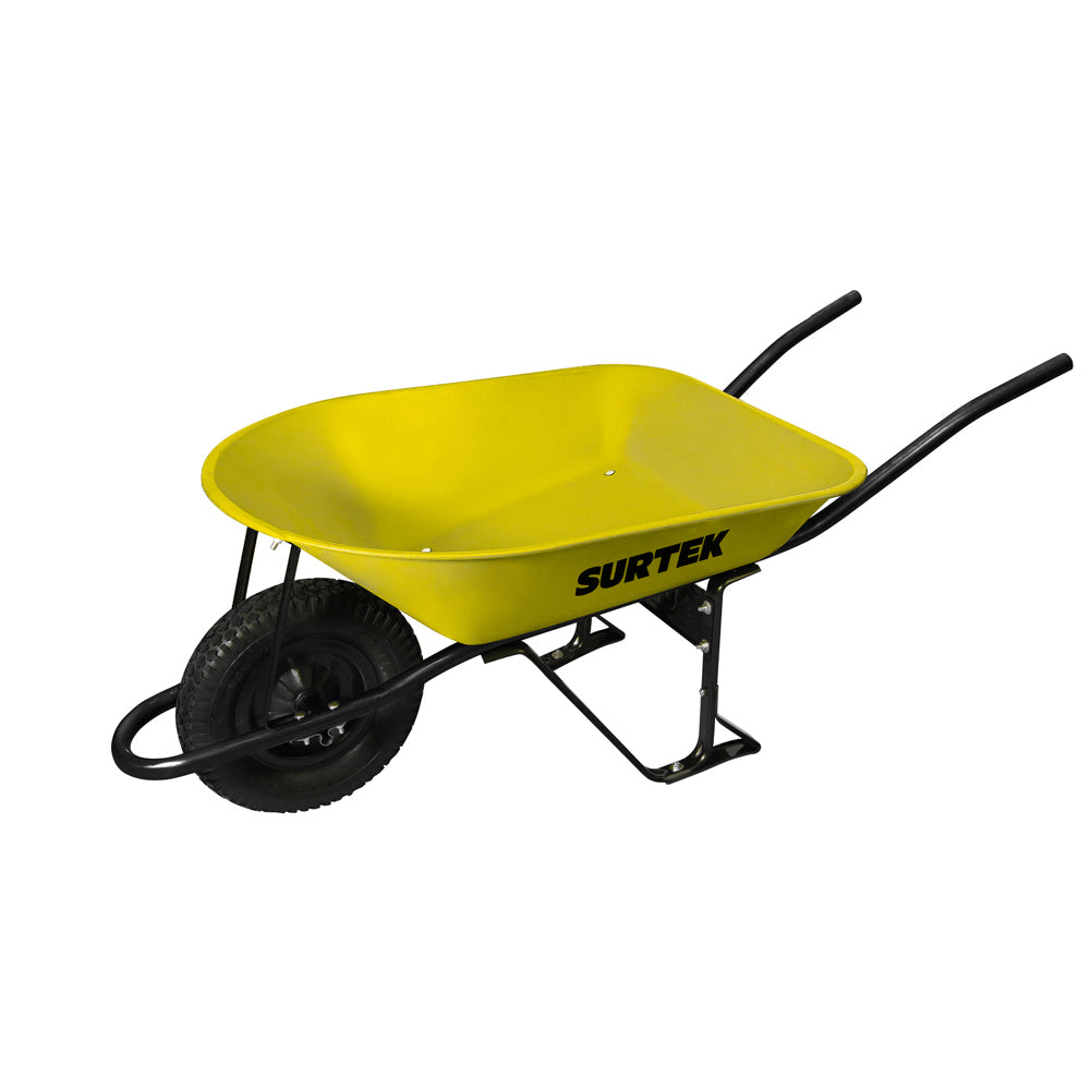 Paquete de 3 piezas de Carretilla reforzada con bastidor metálico 4.5 Ft3 llanta neumática de 2 capas Surtek