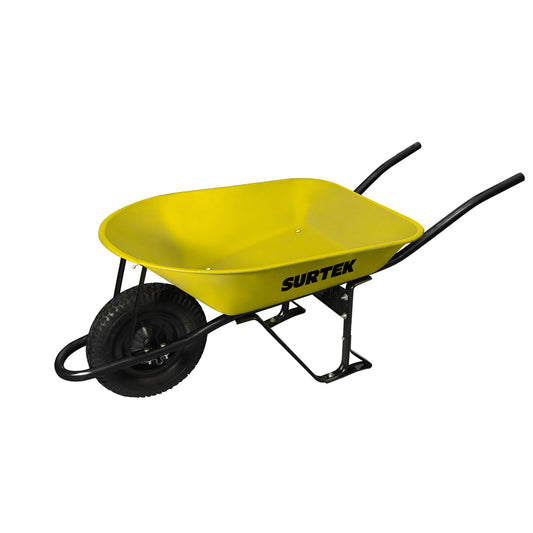 Paquete de 3 piezas de Carretilla reforzada con bastidor metálico 4.5 Ft3 llanta imponchable de poliuretano Surtek