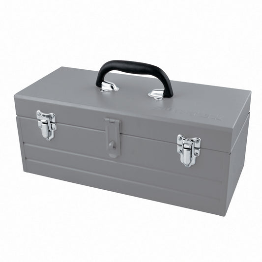 Caja portaherramientas metálica color gris con charola 16" x 7" x 6" Surtek