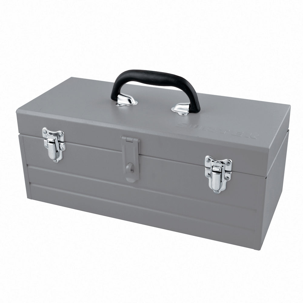 Caja portaherramientas metálica color gris con charola 19" x 7" x 6" Surtek