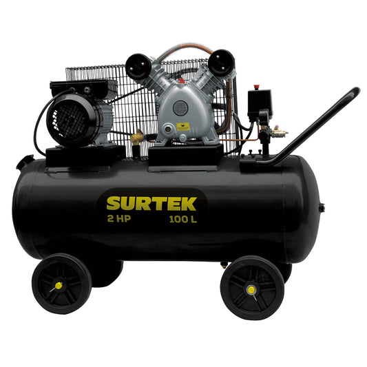Compresor de aire eléctrico con transmisión de banda 100 Lt 2 HP 127 V Surtek