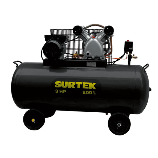 Compresor de aire eléctrico con transmisión de banda 200 Lt 3 HP 127 V Surtek
