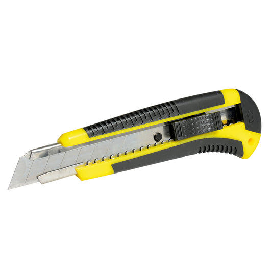 Paquete de 6 piezas de Cutter con cuerpo de plástico bimaterial de 18 mm, cambio automático de navaja Surtek