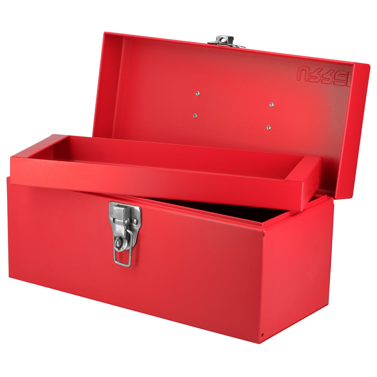 Caja portaherramientas metálica color rojo 14" x 6" x 6" Urrea