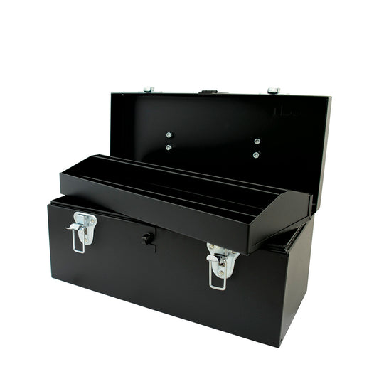 Caja portaherramientas metálica color negro 16" x 7" x 7" Urrea