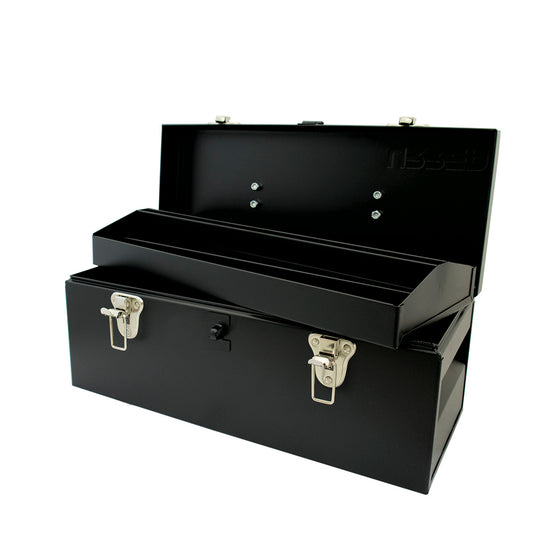 Caja portaherramientas metálica color negro 17" x 7" x 7" Urrea