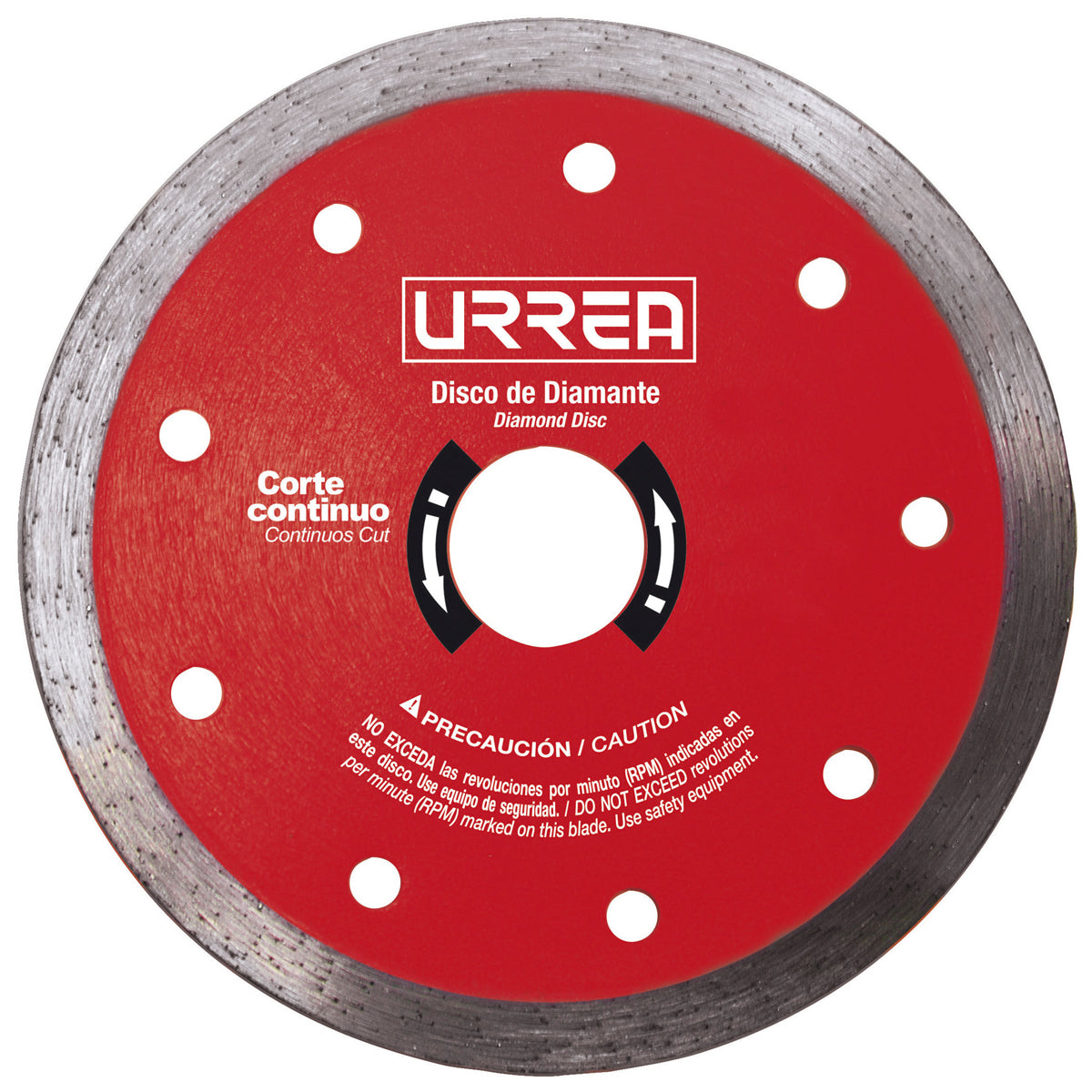 Disco de diamante continuo, 7" Urrea