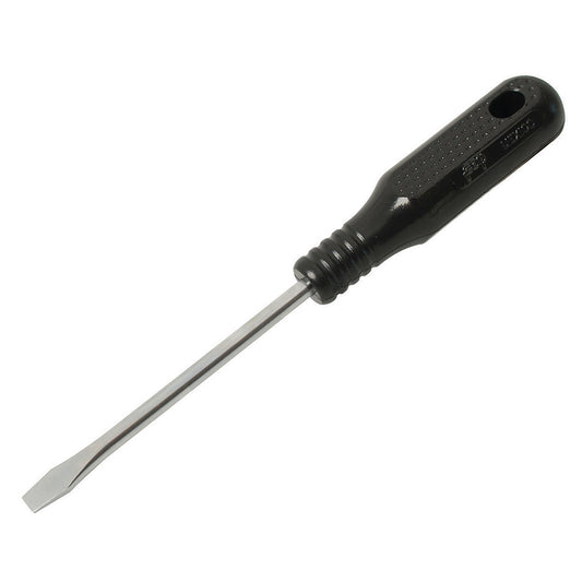 Paquete de 6 piezas de Destornillador con mango negro, punta plana barra redonda 1/4" x 6" Foy