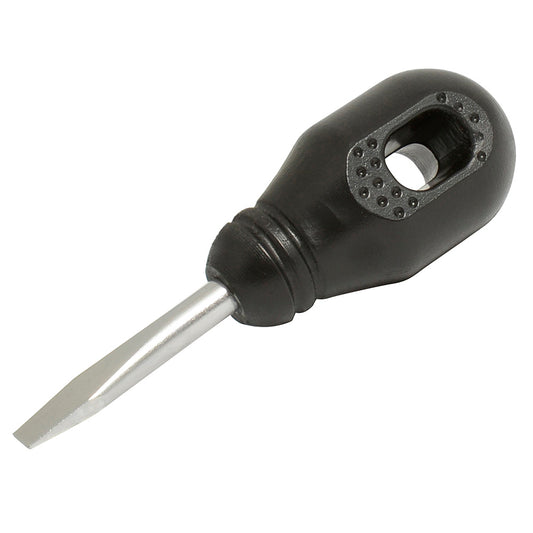 Paquete de 6 piezas de Destornillador con mango negro, punta plana tipo trompo 1/4" x 1-1/4" Foy