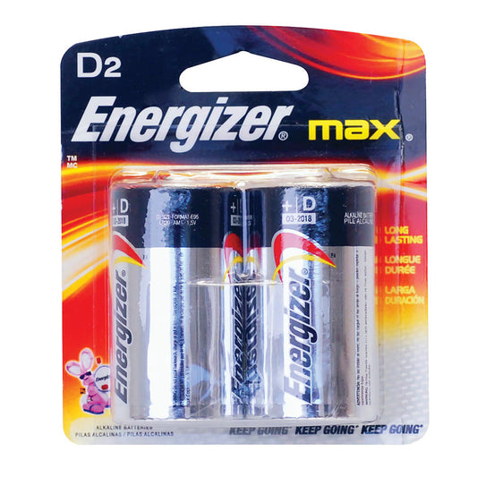 Paquete de 12 piezas de Pila alcalina Energizer® "D", 2 piezas Surtek