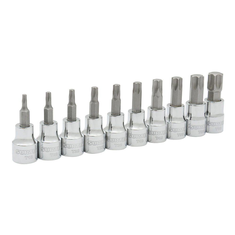 Juego de dados punta torx cuadro de 3/8", 10 piezas Surtek