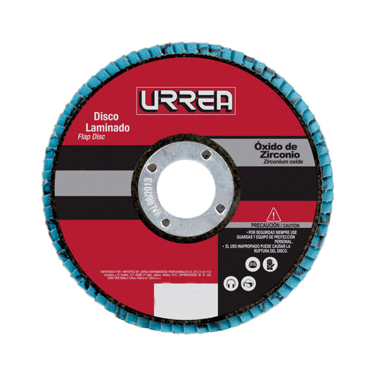 Paquete de 10 piezas de Disco laminado tipo 29 grano 40, 4-1/2" Urrea