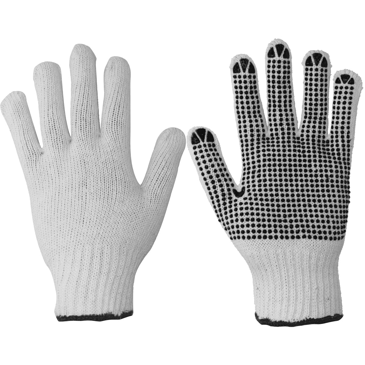 Paquete de 6 piezas de Guantes de algodón con puntos de PVC talla G Foy