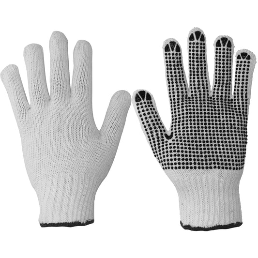 Paquete de 6 piezas de Guantes de algodón con puntos de PVC talla G Foy