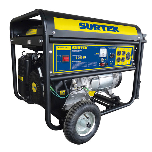 Generador a gasolina 6000 W, 390 cc, voltaje de salida 120 V Surtek