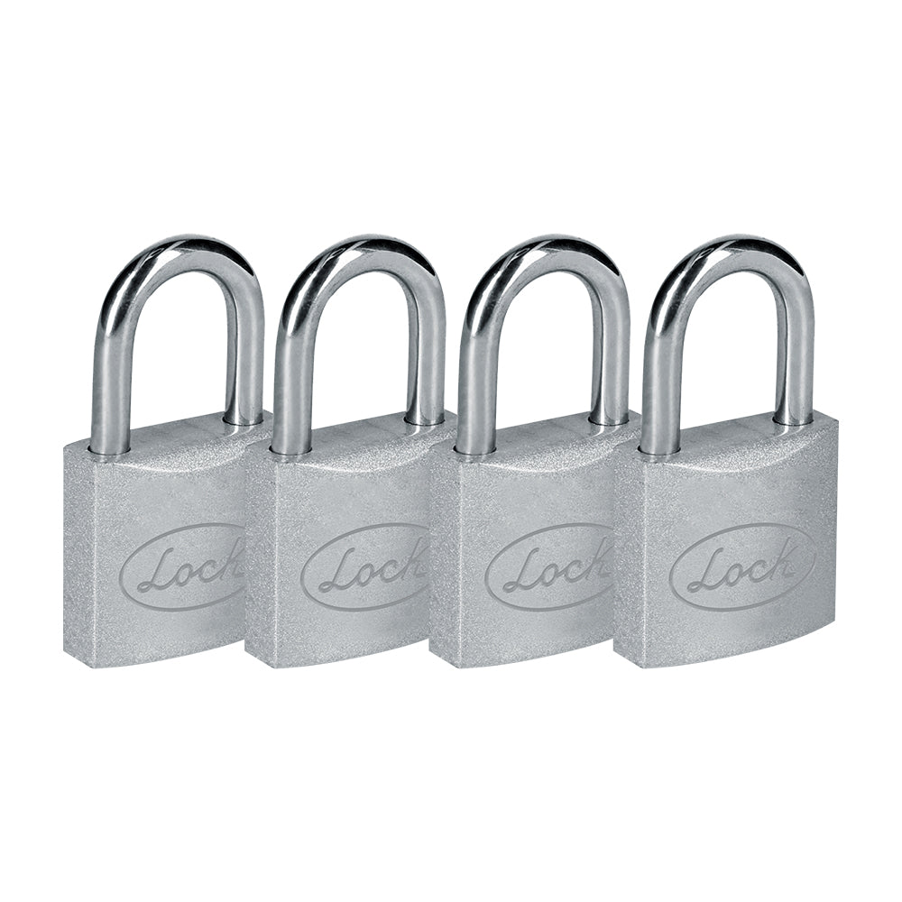 Juego de candados de acero largos 38 mm, llave estándar, 4 piezas Lock