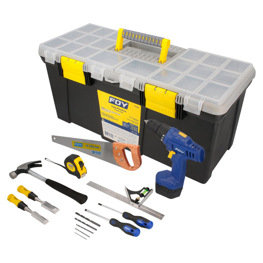 Juego combinado de herramienta para carpintero con caja plástica, 15 piezas Foy