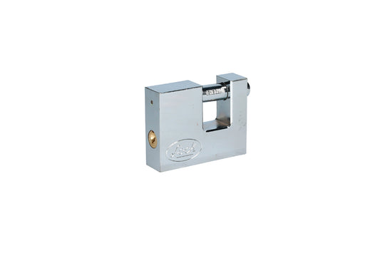 Candado de acero para cortina metálica 70 mm, cromo satinado, llave estándar Lock