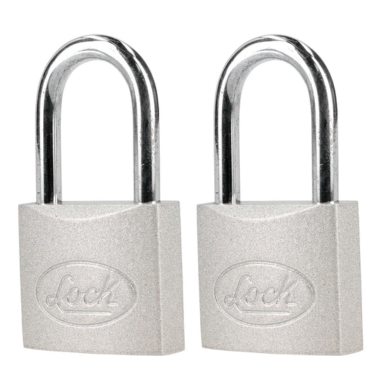 Juego de candados de acero largos 45 mm, llave estándar, 2 piezas Lock