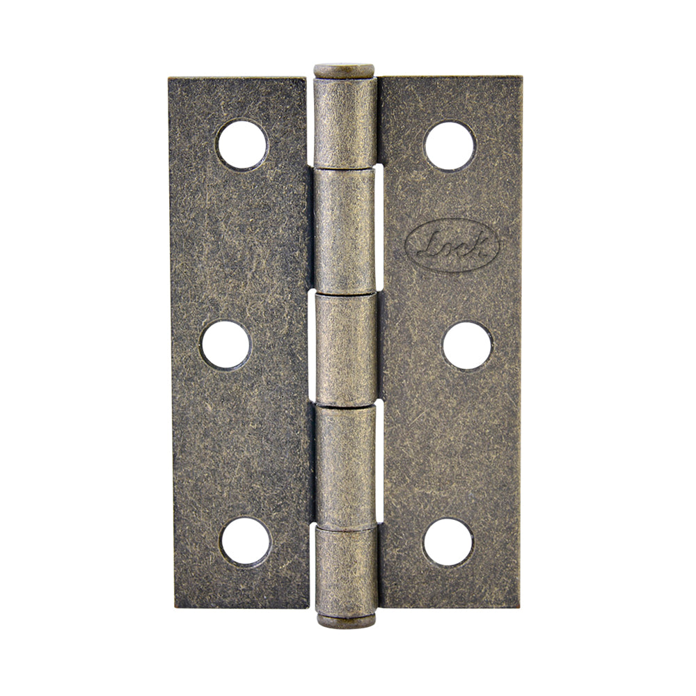 Paquete de 10 piezas de Bisagra alargada de acero latón antiguo 1" x 1.06" Lock