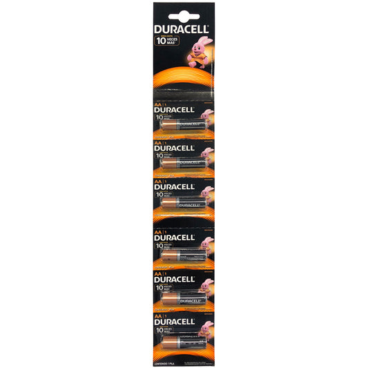 Tira de pilas alcalinas Duracell® "AA", 6 piezas Surtek