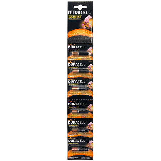 Paquete de 10 piezas de Tira de pilas alcalinas Duracell® "AAA", 6 piezas Surtek