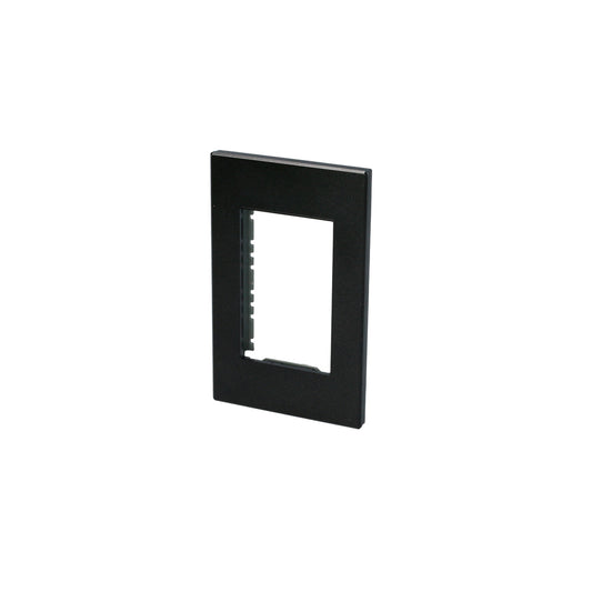 Paquete de 20 piezas de Placa 1 módulo 1/1, línea Premium, color negro Surtek