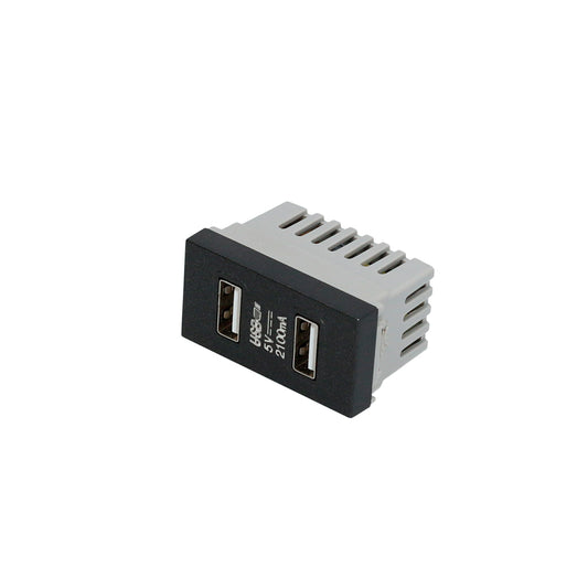 Paquete de 20 piezas de Módulo USB doble 1/3, línea Premium, color negro Surtek