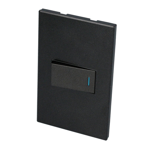 Paquete de 10 piezas de Placa 1 Interruptor 1/3, línea Premium, color negro Surtek
