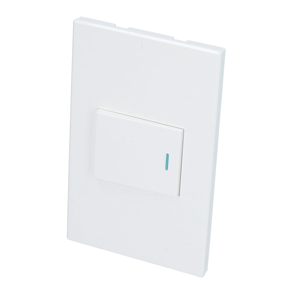 Paquete de 10 piezas de Placa 1 Interruptor 1/2, línea Premium, color blanco Surtek