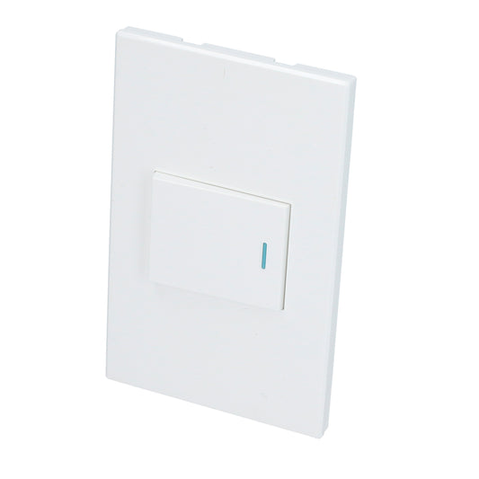 Paquete de 10 piezas de Placa 1 Interruptor 1/2, línea Premium, color blanco Surtek