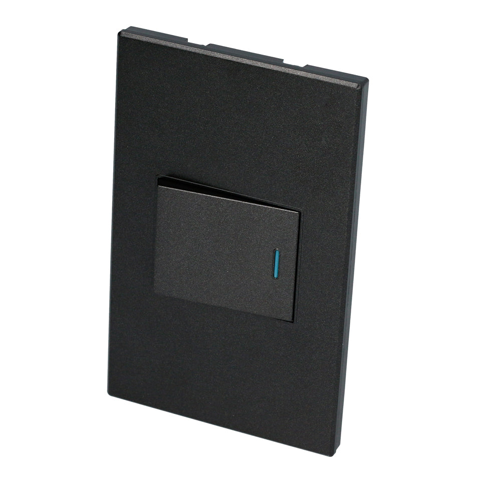 Paquete de 10 piezas de Placa 1 Interruptor 1/2 3 vias, línea Premium, color negro Surtek