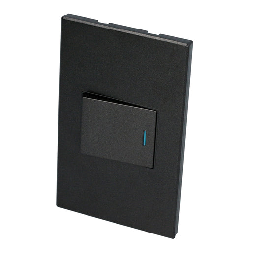 Paquete de 10 piezas de Placa 1 Interruptor 1/2 3 vias, línea Premium, color negro Surtek